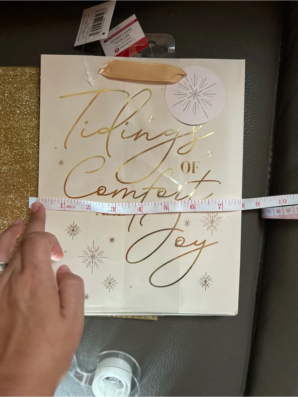 Celebrate It Gold and Black Glitter Christmas Gift Bags